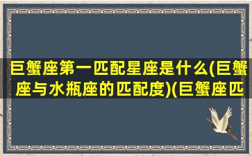 巨蟹座第一匹配星座是什么(巨蟹座与水瓶座的匹配度)(巨蟹座匹配星座指数)