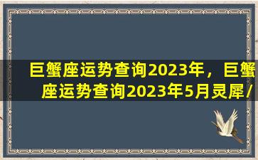 巨蟹座运势查询2023年，巨蟹座运势查询2023年5月灵犀/巨蟹座运势查询2023年，巨蟹座运势查询2023年5月灵犀-我的网站