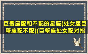 巨蟹座配和不配的星座(处女座巨蟹座配不配)(巨蟹座处女配对指数)