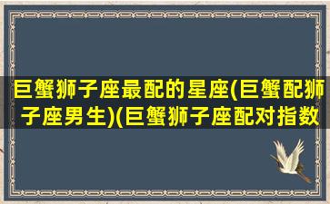 巨蟹狮子座最配的星座(巨蟹配狮子座男生)(巨蟹狮子座配对指数)