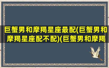 巨蟹男和摩羯星座最配(巨蟹男和摩羯星座配不配)(巨蟹男和摩羯女座配对指数)