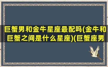 巨蟹男和金牛星座最配吗(金牛和巨蟹之间是什么星座)(巨蟹座男和金牛座的爱情怎么样)