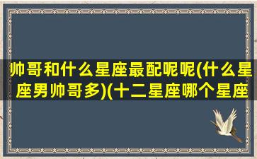 帅哥和什么星座最配呢呢(什么星座男帅哥多)(十二星座哪个星座帅哥多)