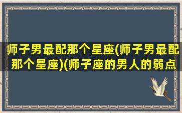 师子男最配那个星座(师子男最配那个星座)(师子座的男人的弱点)