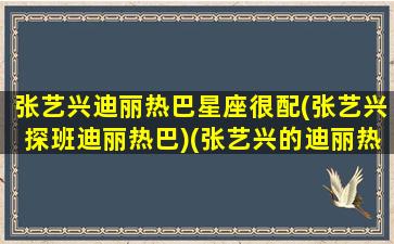 张艺兴迪丽热巴星座很配(张艺兴探班迪丽热巴)(张艺兴的迪丽热巴)