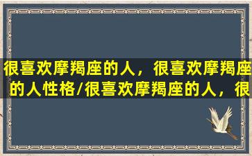 很喜欢摩羯座的人，很喜欢摩羯座的人性格/很喜欢摩羯座的人，很喜欢摩羯座的人性格-我的网站