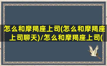 怎么和摩羯座上司(怎么和摩羯座上司聊天)/怎么和摩羯座上司(怎么和摩羯座上司聊天)-我的网站