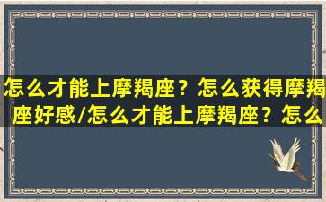 怎么才能上摩羯座？怎么获得摩羯座好感/怎么才能上摩羯座？怎么获得摩羯座好感-我的网站