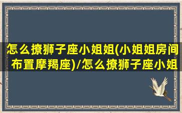 怎么撩狮子座小姐姐(小姐姐房间布置摩羯座)/怎么撩狮子座小姐姐(小姐姐房间布置摩羯座)-我的网站