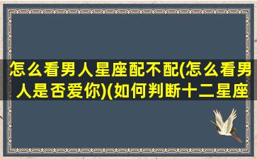 怎么看男人星座配不配(怎么看男人是否爱你)(如何判断十二星座男有没有女朋友)