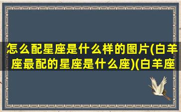 怎么配星座是什么样的图片(白羊座最配的星座是什么座)(白羊座的星座匹配)