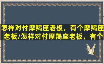 怎样对付摩羯座老板，有个摩羯座老板/怎样对付摩羯座老板，有个摩羯座老板-我的网站