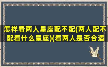 怎样看两人星座配不配(两人配不配看什么星座)(看两人是否合适看什么星座)