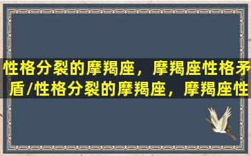 性格分裂的摩羯座，摩羯座性格矛盾/性格分裂的摩羯座，摩羯座性格矛盾-我的网站