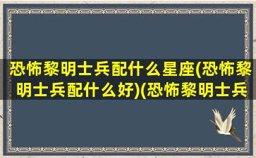 恐怖黎明士兵配什么星座(恐怖黎明士兵配什么好)(恐怖黎明士兵星座详解)