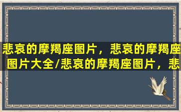 悲哀的摩羯座图片，悲哀的摩羯座图片大全/悲哀的摩羯座图片，悲哀的摩羯座图片大全-我的网站