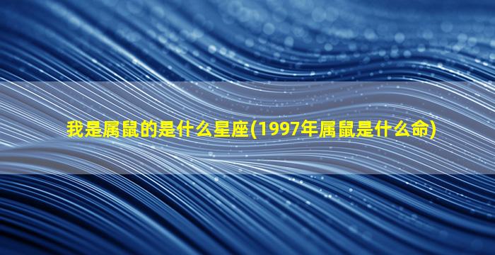 我是属鼠的是什么星座(1997年属鼠是什么命)