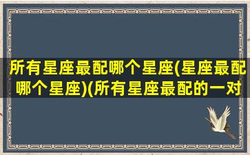 所有星座最配哪个星座(星座最配哪个星座)(所有星座最配的一对)