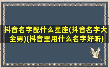 抖音名字配什么星座(抖音名字大全男)(抖音里用什么名字好听)