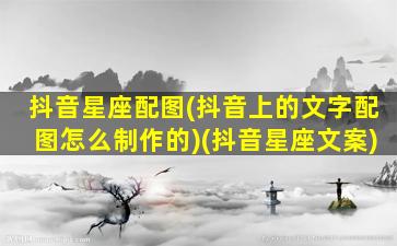 抖音星座配图(抖音上的文字配图怎么制作的)(抖音星座文案)