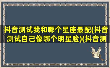 抖音测试我和哪个星座最配(抖音测试自己像哪个明星脸)(抖音测测你像哪位明星在哪里)