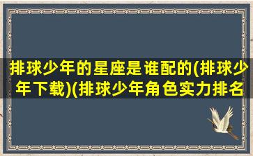 排球少年的星座是谁配的(排球少年下载)(排球少年角色实力排名)