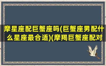 摩星座配巨蟹座吗(巨蟹座男配什么星座最合适)(摩羯巨蟹座配对)