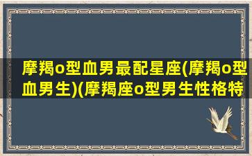 摩羯o型血男最配星座(摩羯o型血男生)(摩羯座o型男生性格特点)