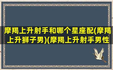 摩羯上升射手和哪个星座配(摩羯上升狮子男)(摩羯上升射手男性格)