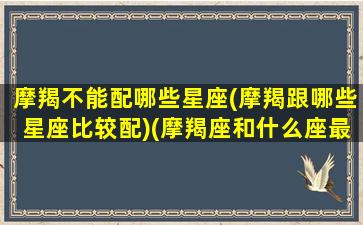 摩羯不能配哪些星座(摩羯跟哪些星座比较配)(摩羯座和什么座最不适合当朋友)