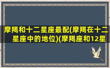 摩羯和十二星座最配(摩羯在十二星座中的地位)(摩羯座和12星座的匹配程度)