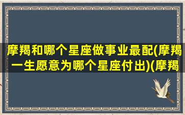 摩羯和哪个星座做事业最配(摩羯一生愿意为哪个星座付出)(摩羯座和哪个星座工作最般配)