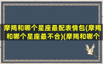 摩羯和哪个星座最配表情包(摩羯和哪个星座最不合)(摩羯和哪个星座最好)