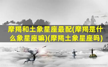 摩羯和土象星座最配(摩羯是什么象星座嘛)(摩羯土象星座吗)