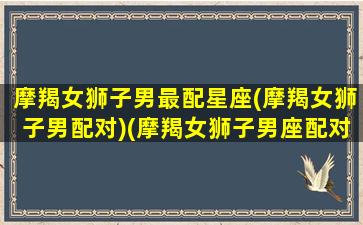 摩羯女狮子男最配星座(摩羯女狮子男配对)(摩羯女狮子男座配对指数)