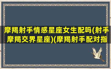 摩羯射手情感星座女生配吗(射手摩羯交界星座)(摩羯射手配对指数)