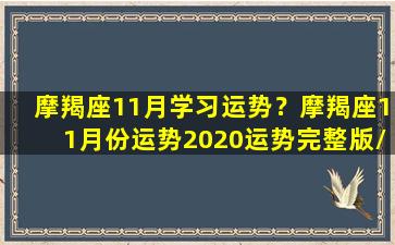 摩羯座11月学习运势？摩羯座11月份运势2020运势完整版/摩羯座11月学习运势？摩羯座11月份运势2020运势完整版-我的网站