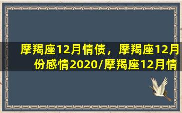 摩羯座12月情债，摩羯座12月份感情2020/摩羯座12月情债，摩羯座12月份感情2020-我的网站