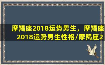 摩羯座2018运势男生，摩羯座2018运势男生性格/摩羯座2018运势男生，摩羯座2018运势男生性格-我的网站