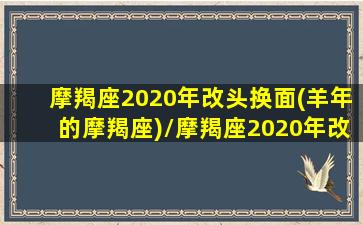 摩羯座2020年改头换面(羊年的摩羯座)/摩羯座2020年改头换面(羊年的摩羯座)-我的网站