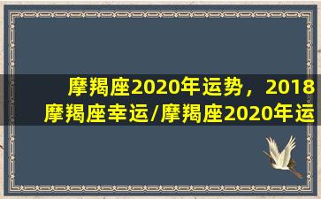 摩羯座2020年运势，2018摩羯座幸运/摩羯座2020年运势，2018摩羯座幸运-我的网站