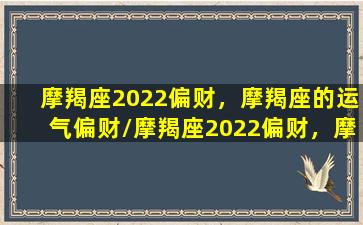 摩羯座2022偏财，摩羯座的运气偏财/摩羯座2022偏财，摩羯座的运气偏财-我的网站