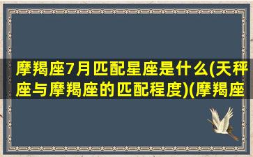 摩羯座7月匹配星座是什么(天秤座与摩羯座的匹配程度)(摩羯座7月份感情复合运势)