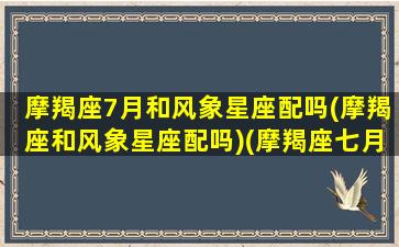 摩羯座7月和风象星座配吗(摩羯座和风象星座配吗)(摩羯座七月份的感情运势)