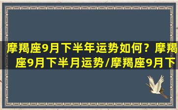 摩羯座9月下半年运势如何？摩羯座9月下半月运势/摩羯座9月下半年运势如何？摩羯座9月下半月运势-我的网站