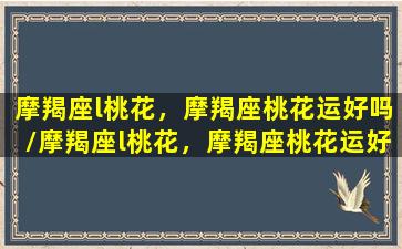 摩羯座l桃花，摩羯座桃花运好吗/摩羯座l桃花，摩羯座桃花运好吗-我的网站