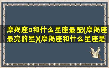 摩羯座o和什么星座最配(摩羯座最亮的星)(摩羯座和什么星座是绝配)