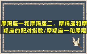 摩羯座一和摩羯座二，摩羯座和摩羯座的配对指数/摩羯座一和摩羯座二，摩羯座和摩羯座的配对指数-我的网站