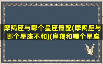 摩羯座与哪个星座最配(摩羯座与哪个星座不和)(摩羯和哪个星座最配,和哪个星座最不配)