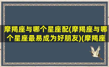 摩羯座与哪个星座配(摩羯座与哪个星座最易成为好朋友)(摩羯座与哪个星座配对)